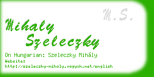 mihaly szeleczky business card