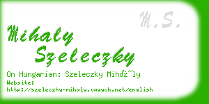 mihaly szeleczky business card